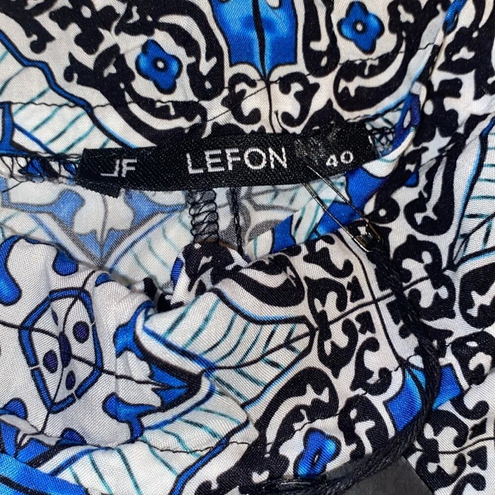 JL LEFON Pant printed ribbed blue print - Picture 6 of 14